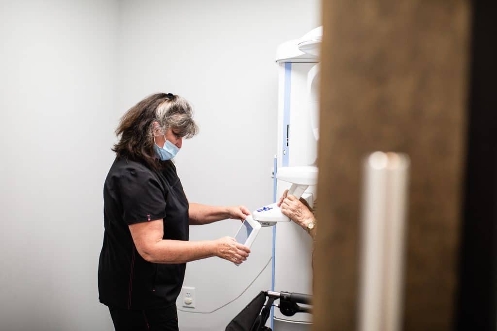 Patient getting X-Rays at McKinney-Graham Dental Arts
