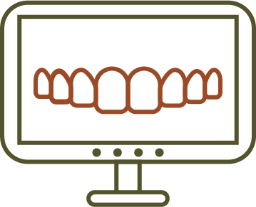Dental X-ray icon showing teeth and jaw imaging used in general dentistry