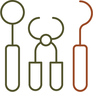 Dental tool icon representing gum evaluation during a general dentistry exam